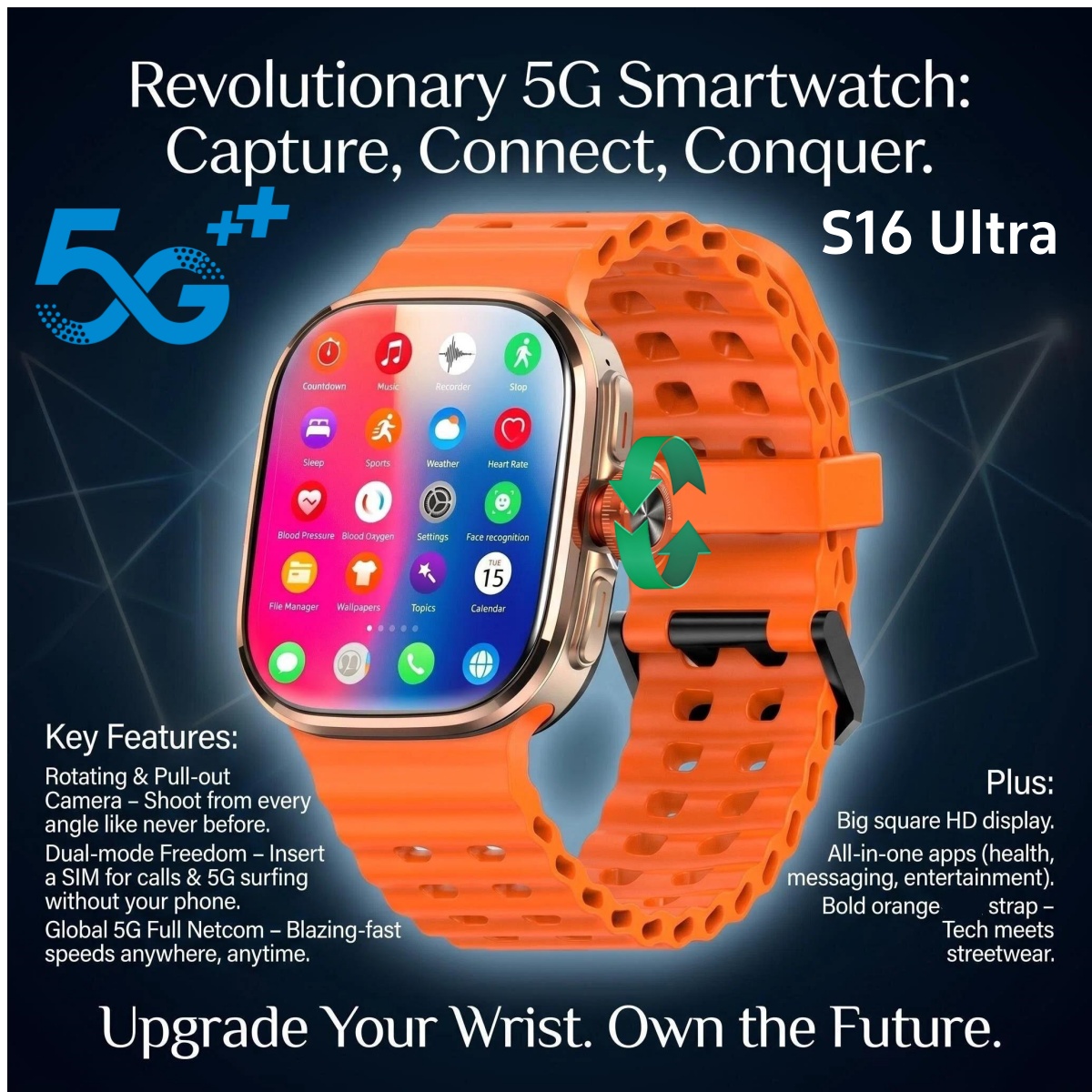 Fall Detection Watch - Orijinal S16 Ultra Akıllı Saat 5G
